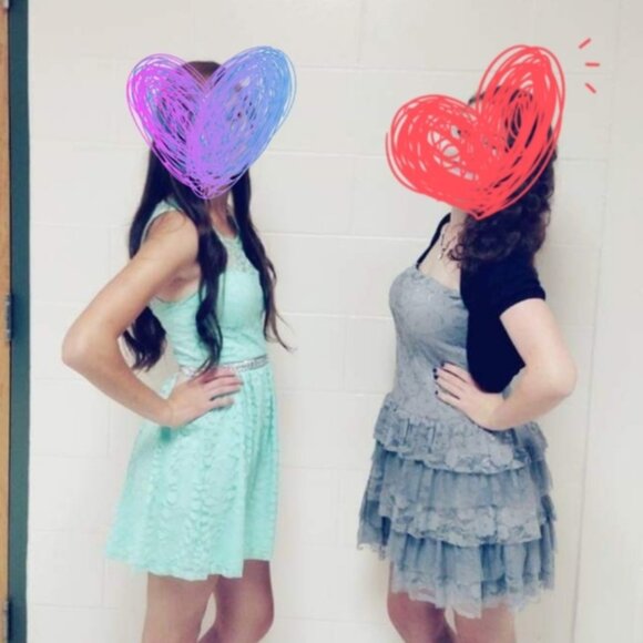 Mint Green Leaf Dress w/ Sparkly Belt and Cutouts SMALL - Picture 6 of 7